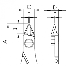 Ergo-tek Cutters - Tapered & Relieved head diagram Ergo-tek Cutters - Tapered & Relieved head diagram